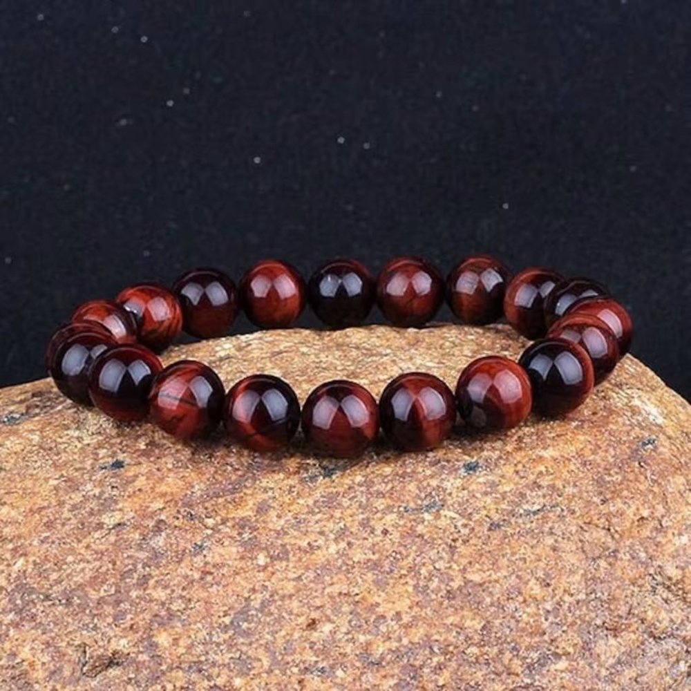 Natural 8MM Red Tiger's Eye Bead Healing Reiki Balance Men Women Bracelet Gifts
